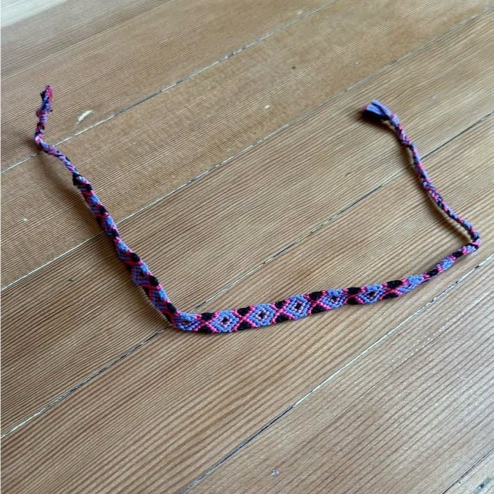 Handmade Pink & Purple Woven Friendship Choker